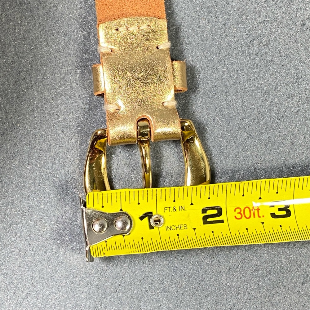 Lauren Ralph Lauren Women's Belt Sz L, Metallic Gold Leather w/Gold-tone Buckle - Picture 16 of 16